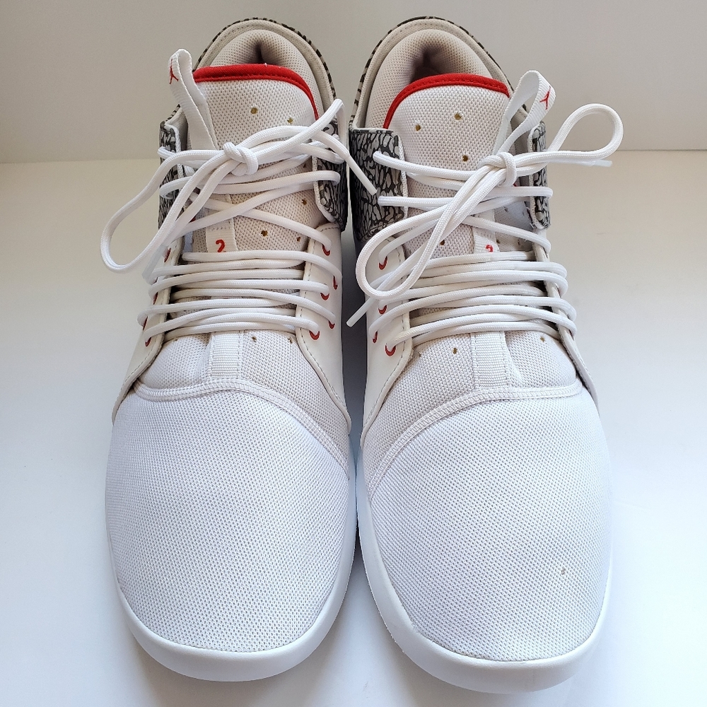Air Jordan First Class "Cement Gray" white fire red trim - Picture 4 of 9